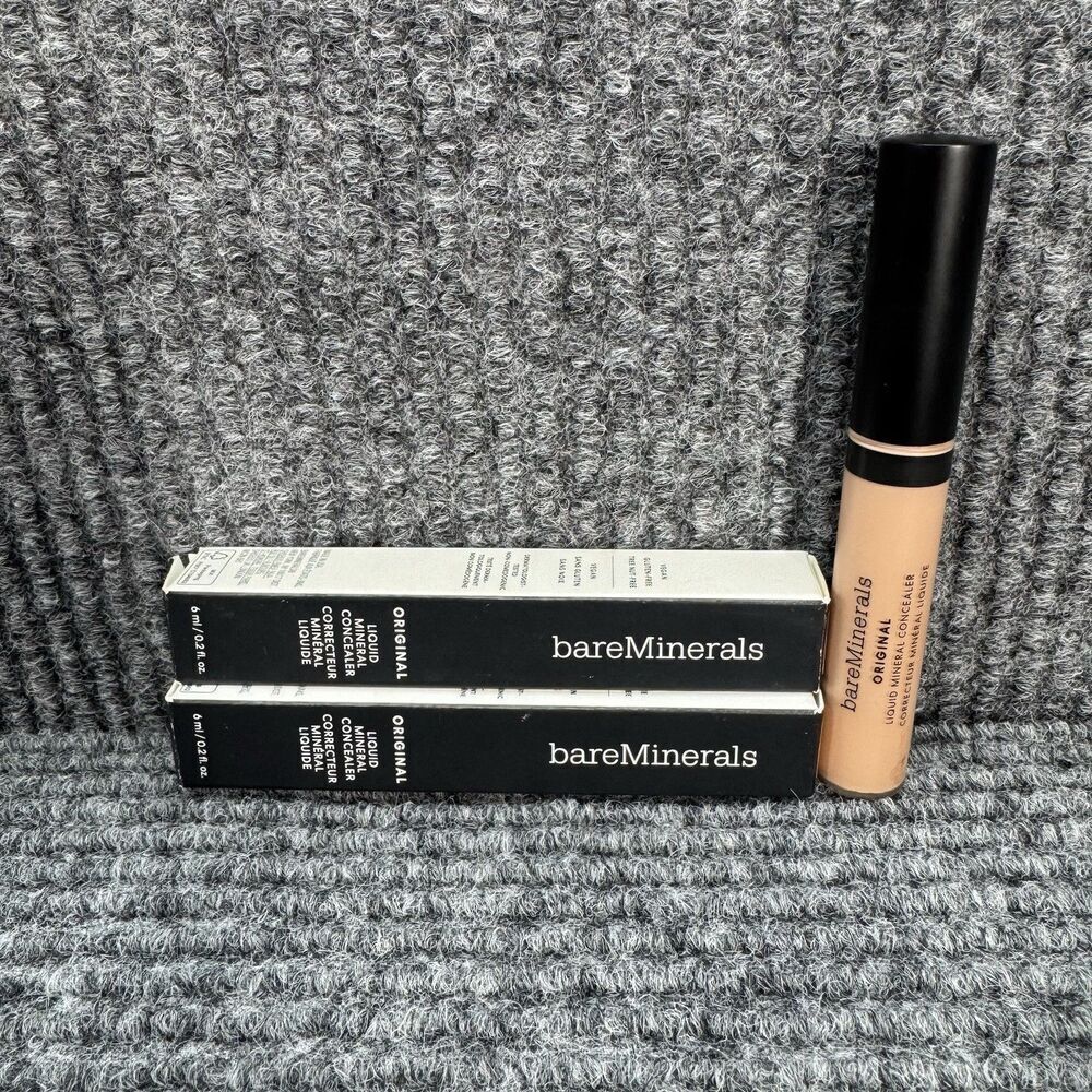 Lot Of 2 Bareminerals Original Liquid Mineral Concealer - Medium 3C - 0.2 oz New